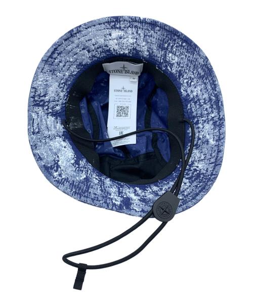 STONE ISLAND（ストーンアイランド）STONE ISLAND (ストーンアイランド) バケットハット ネイビー×ホワイト サイズ:Mの古着・服飾アイテム