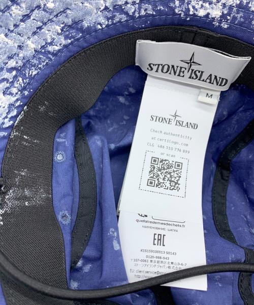 STONE ISLAND（ストーンアイランド）STONE ISLAND (ストーンアイランド) バケットハット ネイビー×ホワイト サイズ:Mの古着・服飾アイテム