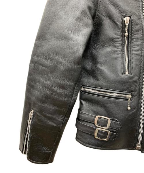 EEZAN（イーザン）EEZAN (イーザン) ダブルライダースレザージャケット ブラック サイズ:34の古着・服飾アイテム