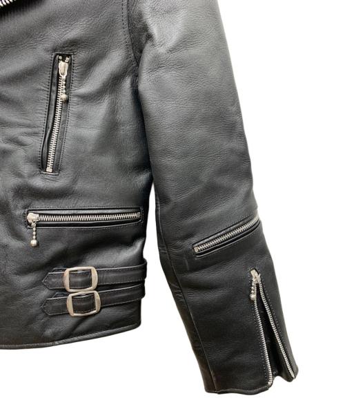 EEZAN（イーザン）EEZAN (イーザン) ダブルライダースレザージャケット ブラック サイズ:34の古着・服飾アイテム