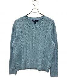 POLO RALPH LAUREN（ポロ・ラルフローレン）の古着「薄手ニット」｜ブルー