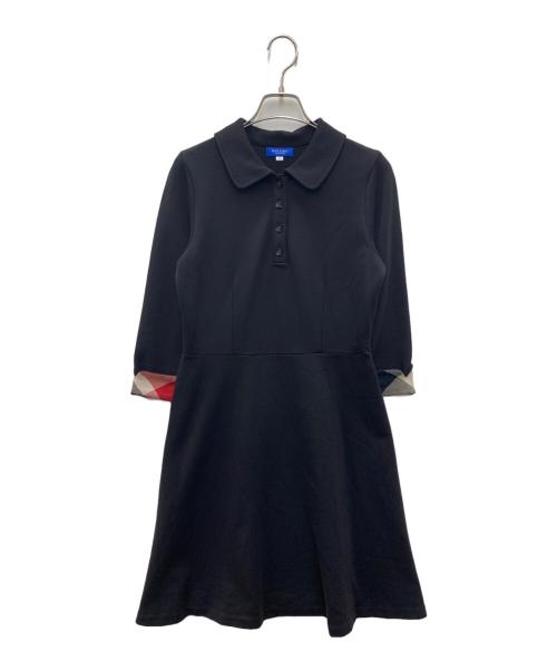 BLUE LABEL CRESTBRIDGE（ブルーレーベルクレストブリッジ）BLUE LABEL CRESTBRIDGE (ブルーレーベルクレストブリッジ) 長袖ワンピース ブラック サイズ:38の古着・服飾アイテム