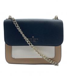 Kate Spade（ケイトスペード）の古着「チェーンショルダーバッグ」｜ブラック×ブラウン
