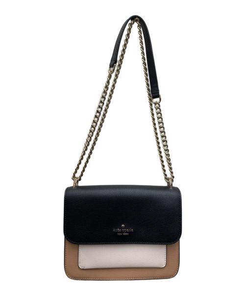 Kate Spade（ケイトスペード）Kate Spade (ケイトスペード) チェーンショルダーバッグ ブラック×ブラウンの古着・服飾アイテム