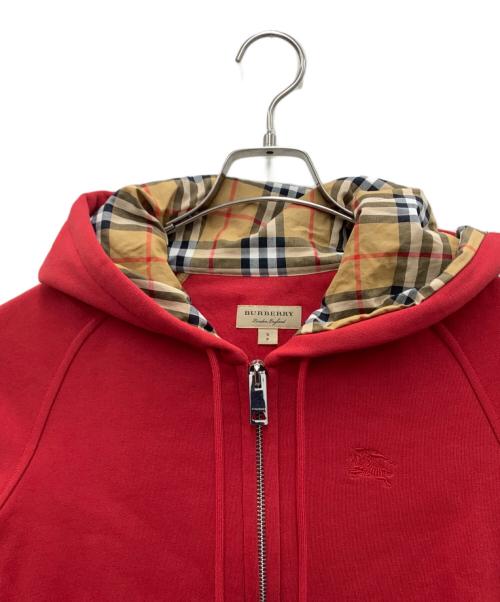 BURBERRY（バーバリー）BURBERRY (バーバリー) ジップパーカー レッド サイズ:Sの古着・服飾アイテム