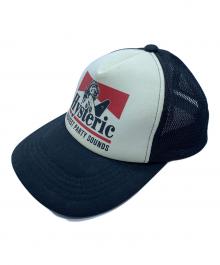 Hysteric Glamour（ヒステリックグラマー）の古着「キャップ」｜ブラック×ホワイト