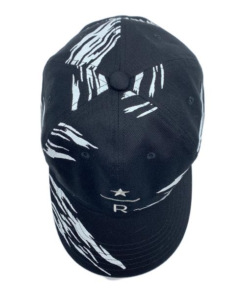 WILDSIDE YOHJI YAMAMOTO（ワイルドサイド ヨウジ ヤマモト）WILDSIDE YOHJI YAMAMOTO (ワイルドサイド ヨウジ ヤマモト) STARBUCKS COFFEE (スターバックスコーヒー) キャップ ブラック×ホワイトの古着・服飾アイテム