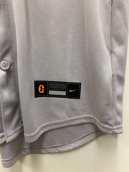 NIKE（ナイキ）NIKE (ナイキ) ベースボールシャツ ライトグレー×ブラック サイズ:Lの古着・服飾アイテム