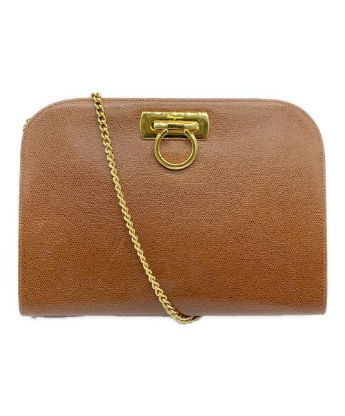 Salvatore Ferragamo（サルヴァトーレ フェラガモ）Salvatore Ferragamo (サルヴァトーレ フェラガモ) チェーンショルダーバッグ キャメルの古着・服飾アイテム