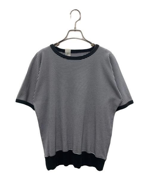 N.HOOLYWOOD（エヌ ハリウッド）N.HOOLYWOOD (エヌ ハリウッド) ドルマンスリーブTシャツ ホワイト×ブラック サイズ:40の古着・服飾アイテム