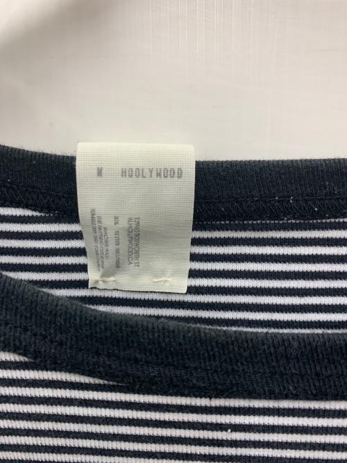 N.HOOLYWOOD（エヌ ハリウッド）N.HOOLYWOOD (エヌ ハリウッド) ドルマンスリーブTシャツ ホワイト×ブラック サイズ:40の古着・服飾アイテム