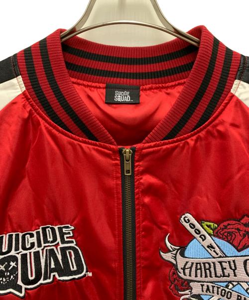 SUICIDE SQUAD（スーサイド・スクワット）SUICIDE SQUAD (スーサイド・スクワット) スカジャン レッド×ホワイト サイズ:3Lの古着・服飾アイテム