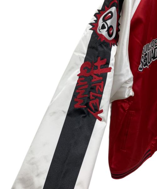SUICIDE SQUAD（スーサイド・スクワット）SUICIDE SQUAD (スーサイド・スクワット) スカジャン レッド×ホワイト サイズ:3Lの古着・服飾アイテム