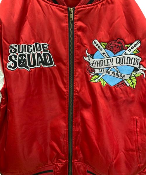 SUICIDE SQUAD（スーサイド・スクワット）SUICIDE SQUAD (スーサイド・スクワット) スカジャン レッド×ホワイト サイズ:3Lの古着・服飾アイテム