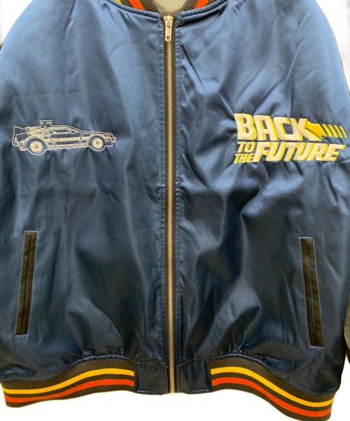 BACK TO THE FUTURE（バックトゥザフューチャー）BACK TO THE FUTURE (バックトゥザフューチャー) スカジャン　デロリアン ネイビー サイズ:3Lの古着・服飾アイテム