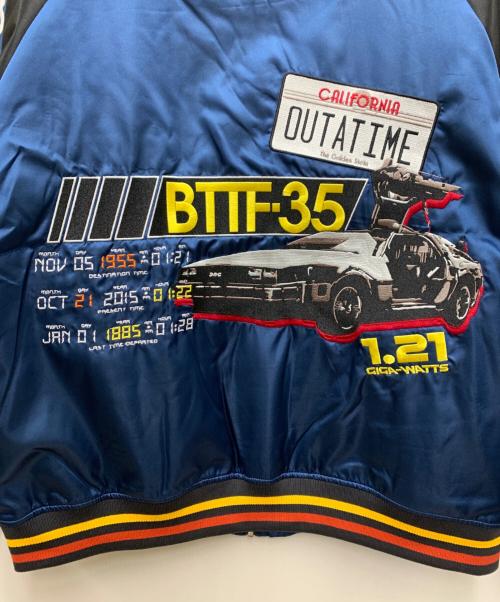 BACK TO THE FUTURE（バックトゥザフューチャー）BACK TO THE FUTURE (バックトゥザフューチャー) スカジャン　デロリアン ネイビー サイズ:3Lの古着・服飾アイテム