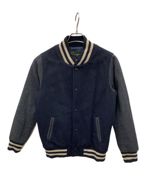 Champion（チャンピオン）Champion (チャンピオン) スタジャン ネイビー×グレー サイズ:Mの古着・服飾アイテム