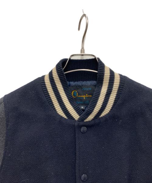 Champion（チャンピオン）Champion (チャンピオン) スタジャン ネイビー×グレー サイズ:Mの古着・服飾アイテム