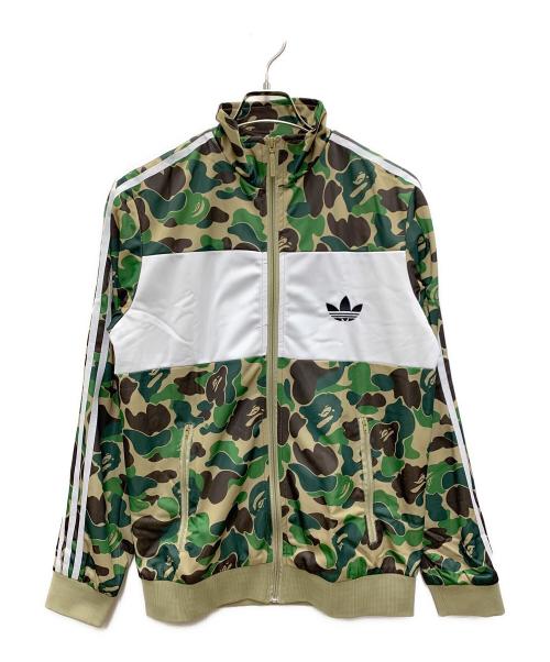 adidas（アディダス）adidas (アディダス) A BATHING APE (ア ベイシング エイプ) トラックジャケット グリーン サイズ:XLの古着・服飾アイテム