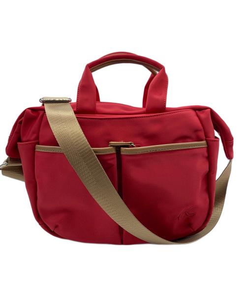 KITAMURA（キタムラ）KITAMURA (キタムラ) 2WAYバッグ レッド×ブラウンの古着・服飾アイテム