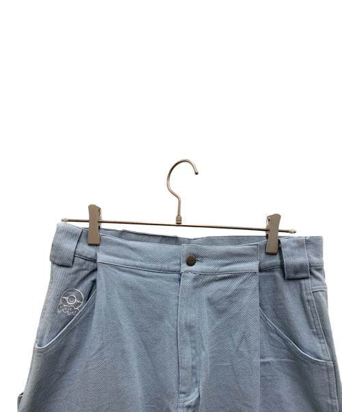 9090（9090）9090 (9090) POCHAMA (ポッチャマ) ペインターパンツ スカイブルー サイズ:Lの古着・服飾アイテム