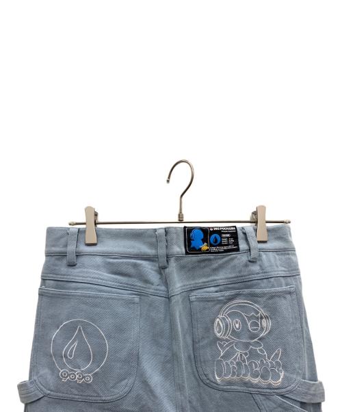 9090（9090）9090 (9090) POCHAMA (ポッチャマ) ペインターパンツ スカイブルー サイズ:Lの古着・服飾アイテム