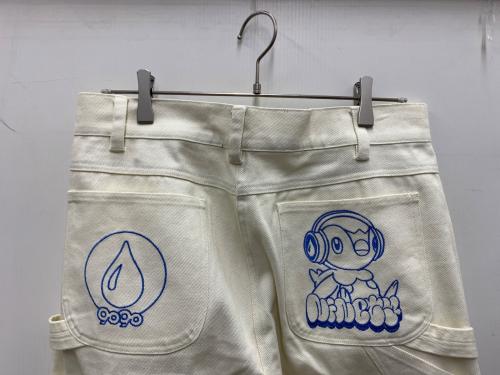 9090（9090）9090 (9090) POCHAMA (ポッチャマ) ペインターパンツ アイボリー サイズ:Lの古着・服飾アイテム