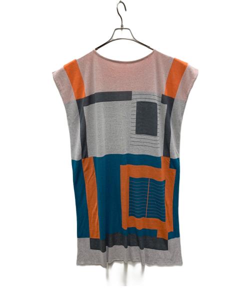 PLEATS PLEASE ISSEY MIYAKE（プリーツプリーズ イッセイミヤケ）PLEATS PLEASE ISSEY MIYAKE (プリーツプリーズ イッセイミヤケ) ノースリーブワンピース マルチカラー サイズ:3の古着・服飾アイテム