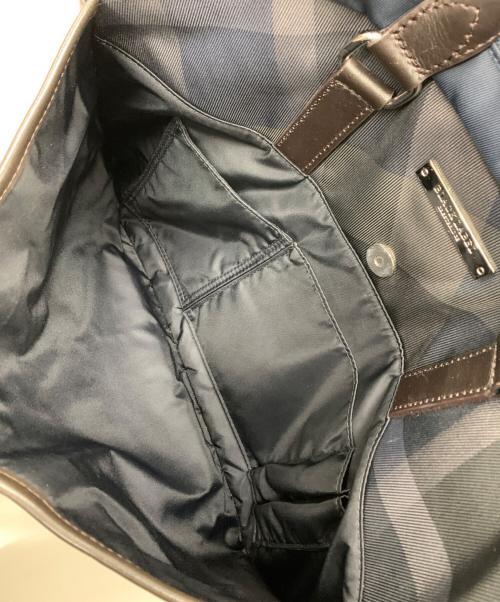 BLACK LABEL CRESTBRIDGE（ブラックレーベル クレストブリッジ）BLACK LABEL CRESTBRIDGE (ブラックレーベル クレストブリッジ) ビジネスバッグ ネイビー×ブラックの古着・服飾アイテム