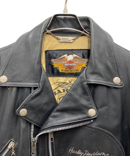 HARLEY-DAVIDSON（ハーレーダビッドソン）HARLEY-DAVIDSON (ハーレーダビッドソン) レザーコート ブラック サイズ:Lの古着・服飾アイテム