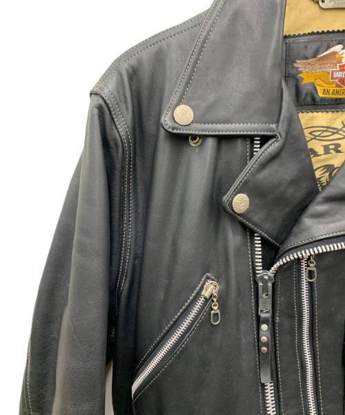 HARLEY-DAVIDSON（ハーレーダビッドソン）HARLEY-DAVIDSON (ハーレーダビッドソン) レザーコート ブラック サイズ:Lの古着・服飾アイテム
