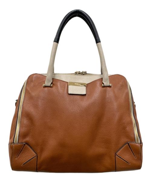 FURLA（フルラ）FURLA (フルラ) 2WAYショルダーバッグ ブラウン×アイボリーの古着・服飾アイテム