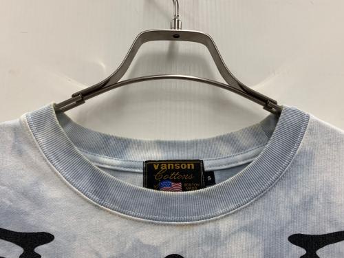 VANSON（バンソン）VANSON (バンソン) 半袖カットソー スカイブルー×ブラック サイズ:Sの古着・服飾アイテム