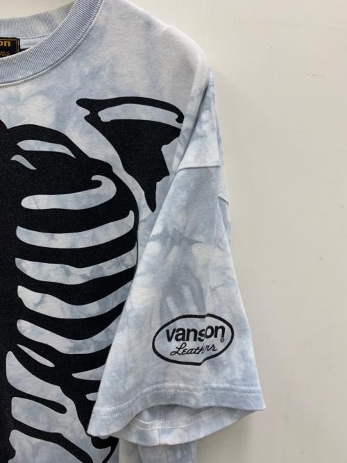 VANSON（バンソン）VANSON (バンソン) 半袖カットソー スカイブルー×ブラック サイズ:Sの古着・服飾アイテム