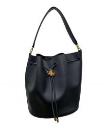 LAUREN RALPH LAUREN（ローレンラルフローレン）の古着「ショルダーバッグ」｜ブラック×ゴールド