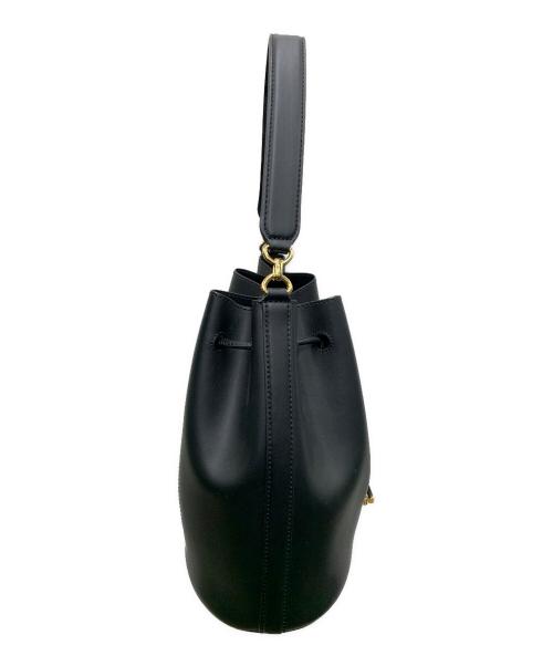 LAUREN RALPH LAUREN（ローレンラルフローレン）LAUREN RALPH LAUREN (ローレンラルフローレン) ショルダーバッグ ブラック×ゴールドの古着・服飾アイテム