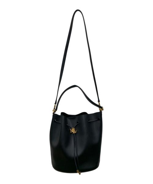 LAUREN RALPH LAUREN（ローレンラルフローレン）LAUREN RALPH LAUREN (ローレンラルフローレン) ショルダーバッグ ブラック×ゴールドの古着・服飾アイテム