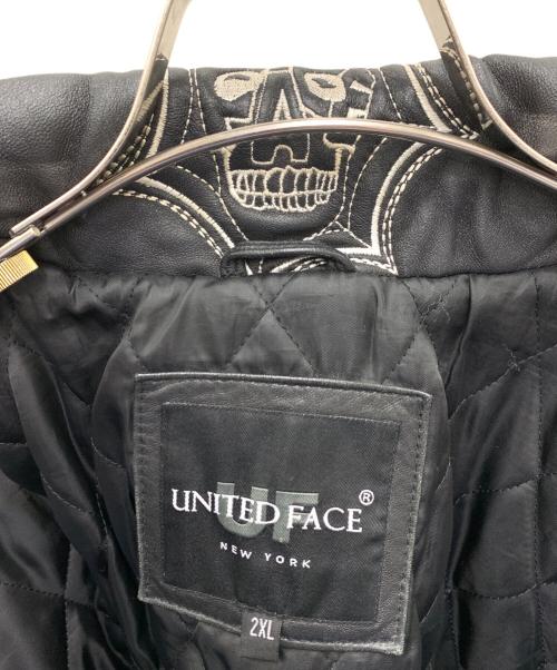 United Face（ユナイテッドフェイス）United Face (ユナイテッドフェイス) レザージャケット ブラック サイズ:2XLの古着・服飾アイテム