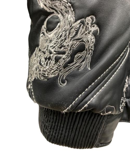 United Face（ユナイテッドフェイス）United Face (ユナイテッドフェイス) レザージャケット ブラック サイズ:2XLの古着・服飾アイテム