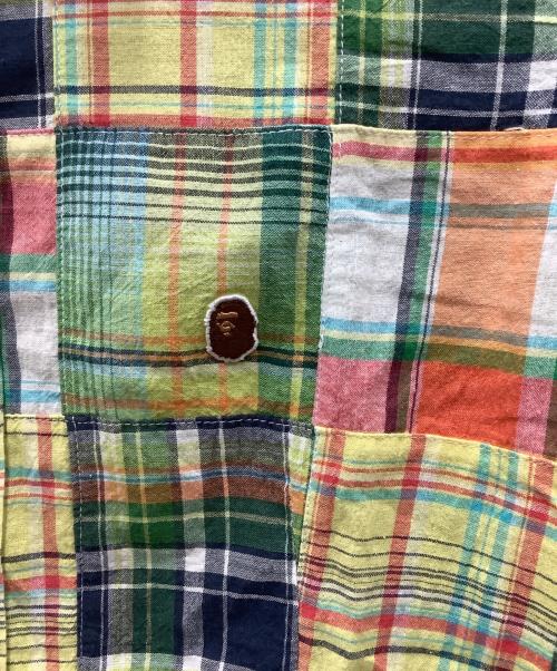 A BATHING APE（アベイシングエイプ）A BATHING APE (アベイシングエイプ) チェックシャツ グリーン×オレンジ サイズ:Sの古着・服飾アイテム