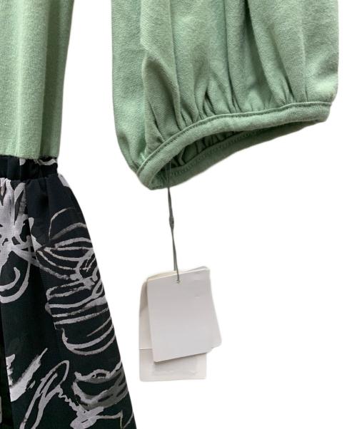 Snidel（スナイデル）Snidel (スナイデル) 半袖ワンピース グリーン×ブラック サイズ:F 未使用品の古着・服飾アイテム