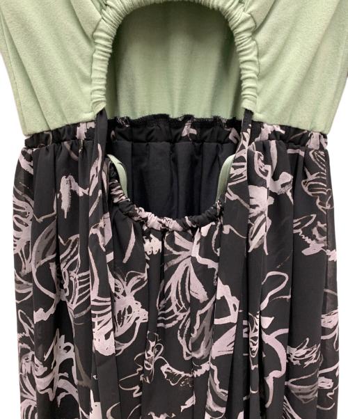 Snidel（スナイデル）Snidel (スナイデル) 半袖ワンピース グリーン×ブラック サイズ:F 未使用品の古着・服飾アイテム