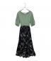 Snidel（スナイデル）の古着「半袖ワンピース」｜グリーン×ブラック