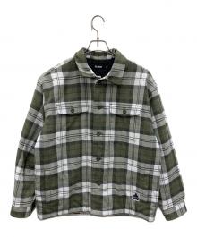 X-LARGE（エクストララージ）の古着「シャツジャケット」｜グリーン×ホワイト