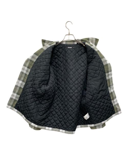 X-LARGE（エクストララージ）X-LARGE (エクストララージ) シャツジャケット グリーン×ホワイト サイズ:Mの古着・服飾アイテム