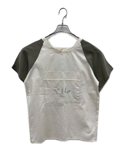 Sono（ソーノ）Sono (ソーノ) 半袖カットソー アイボリー×カーキ サイズ:Free 未使用品の古着・服飾アイテム