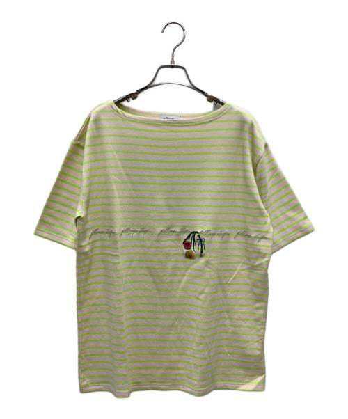 pillings（ピリングス）pillings (ピリングス) 半袖カットソー グリーン×ベージュ サイズ:FREE 未使用品の古着・服飾アイテム