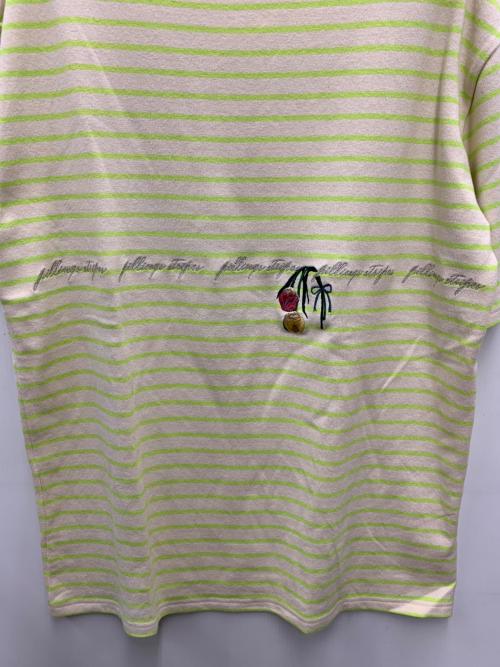 pillings（ピリングス）pillings (ピリングス) 半袖カットソー グリーン×ベージュ サイズ:FREE 未使用品の古着・服飾アイテム