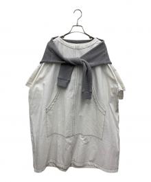 You Mo Laugh（ユーモラフ）の古着「長袖ワンピース」｜ホワイト×グレー