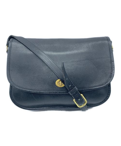 COACH（コーチ）COACH (コーチ) レザーショルダーバッグ ブラックの古着・服飾アイテム